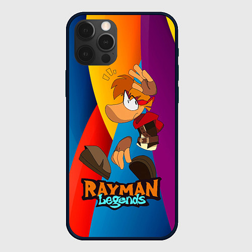 Чехол iPhone 12 Pro Rayman Радужный фон / 3D-Черный – фото 1