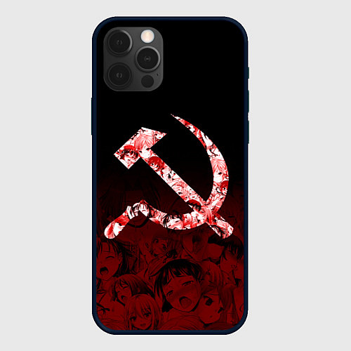 Чехол iPhone 12 Pro СССР АХЕГАО USSR AHEGAO / 3D-Черный – фото 1