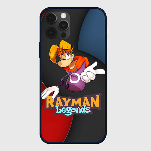 Чехол iPhone 12 Pro Rayman на абстрактном фоне / 3D-Черный – фото 1