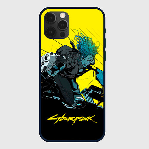 Чехол iPhone 12 Pro Vi Ви на мотоцикле cyberpunk 2077 / 3D-Черный – фото 1