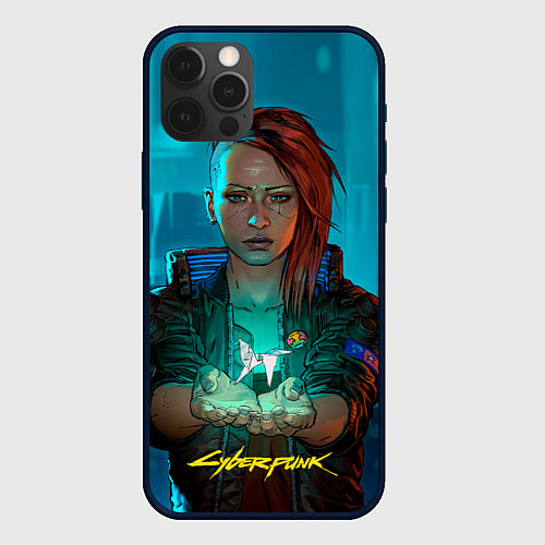 Чехол iPhone 12 Pro Vi girl cyberpunk 2077 / 3D-Черный – фото 1