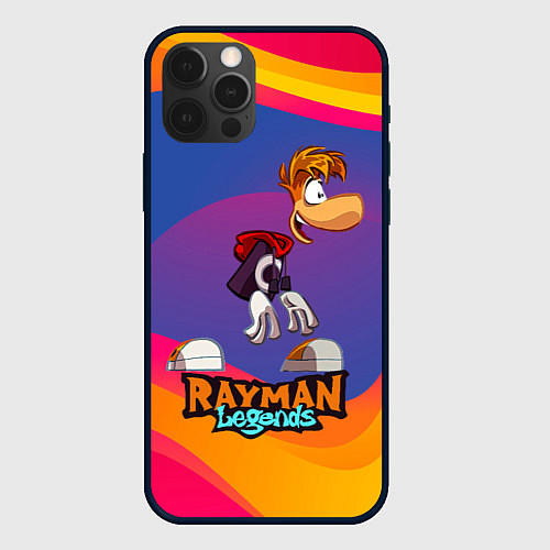 Чехол iPhone 12 Pro Rayman абстрактные волны / 3D-Черный – фото 1