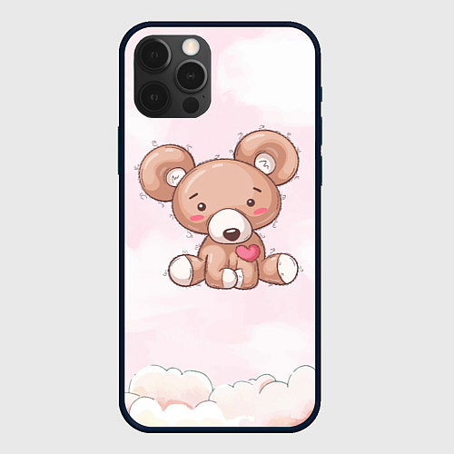 Чехол iPhone 12 Pro Плюшевый мишка игрушка / 3D-Черный – фото 1
