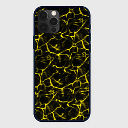 Чехол для iPhone 12 Pro Yellow Ripple Желтая Рябь, цвет: 3D-черный