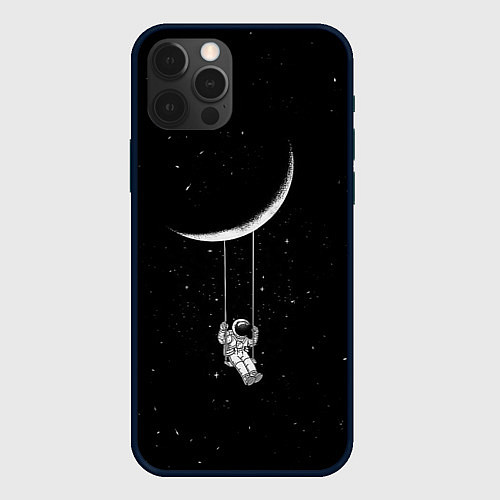 Чехол iPhone 12 Pro Космонавт Звёзды / 3D-Черный – фото 1