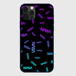 Чехол для iPhone 12 Pro NASA NEON PATTERN, цвет: 3D-черный