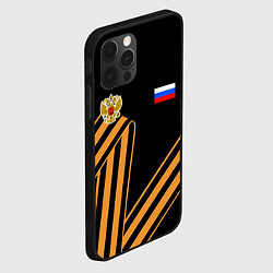 Чехол для iPhone 12 Pro Герб России - георгиевская лента, цвет: 3D-черный — фото 2