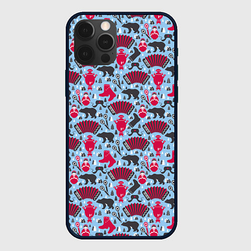 Чехол iPhone 12 Pro Русская Символика / 3D-Черный – фото 1