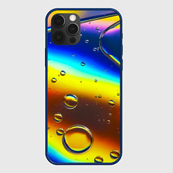 Чехол для iPhone 12 Pro Градиент Жёлто-Синяя Абстракция, цвет: 3D-тёмно-синий