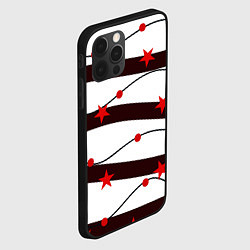 Чехол для iPhone 12 Pro Красные Звезды На Волнах, цвет: 3D-черный — фото 2
