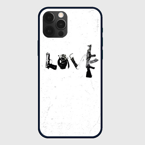 Чехол iPhone 12 Pro Banksy Бэнкси LOVE / 3D-Черный – фото 1