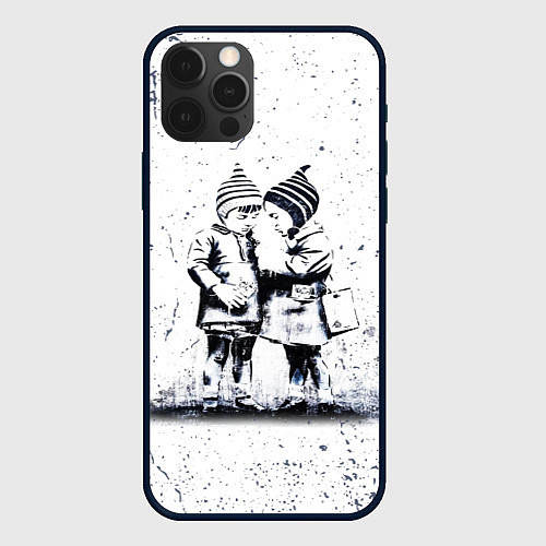 Чехол iPhone 12 Pro BANKSY БЭНКСИ дети / 3D-Черный – фото 1