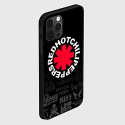 Чехол для iPhone 12 Pro Red Hot Chili Peppers Логотипы рок групп, цвет: 3D-черный — фото 2