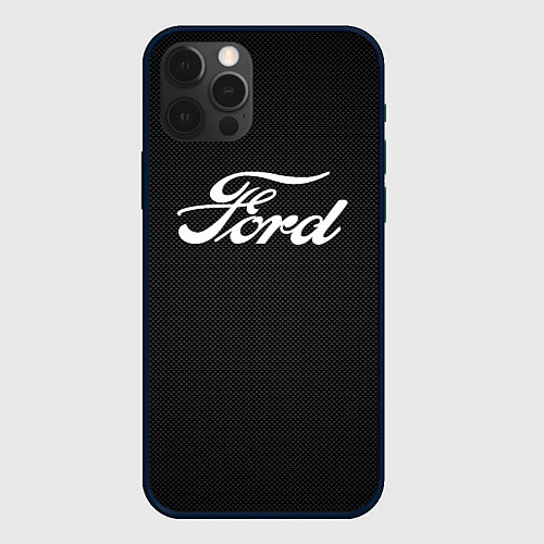 Чехол iPhone 12 Pro Ford форд крбон / 3D-Черный – фото 1