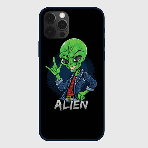 Чехол iPhone 12 Pro ALIEN ИНОПЛАНЕТЯНИН / 3D-Черный – фото 1