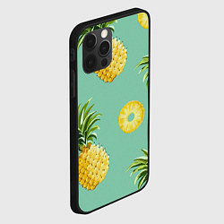 Чехол для iPhone 12 Pro Большие ананасы, цвет: 3D-черный — фото 2