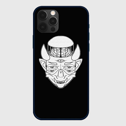 Чехол iPhone 12 Pro Пятиглазый монстр / 3D-Черный – фото 1