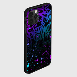 Чехол для iPhone 12 Pro НЕОНОВОЕ ГРАФФИТИ НЕОНОВЫЕ БРЫЗГИ, цвет: 3D-черный — фото 2
