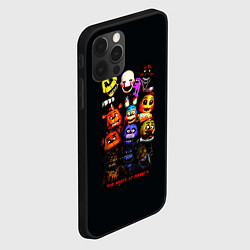 Чехол для iPhone 12 Pro Five Nights at Freddys - FNAF персонажи, цвет: 3D-черный — фото 2