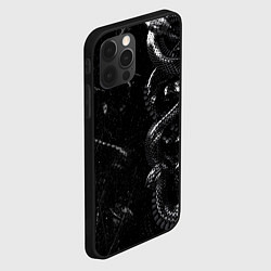 Чехол для iPhone 12 Pro Змеиный Паттерн Snake Black, цвет: 3D-черный — фото 2