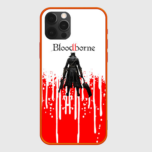 Чехол iPhone 12 Pro BLOODBORNE потеки красок / 3D-Красный – фото 1