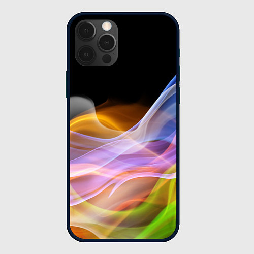 Чехол iPhone 12 Pro Цветной дым Color pattern / 3D-Черный – фото 1