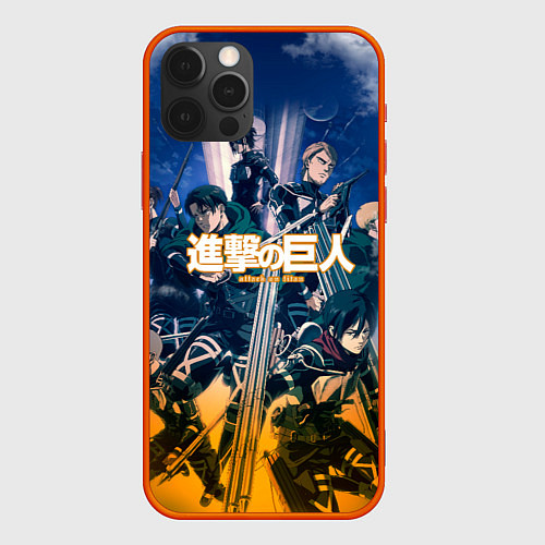 Чехол iPhone 12 Pro Атака на титановAttack on Titan / 3D-Красный – фото 1