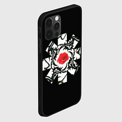 Чехол для iPhone 12 Pro RHCP Logo Red Rose, цвет: 3D-черный — фото 2