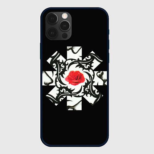 Чехол iPhone 12 Pro RHCP Logo Red Rose / 3D-Черный – фото 1