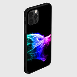 Чехол для iPhone 12 Pro Wolf Grin Волк Оскал Неон Neon, цвет: 3D-черный — фото 2