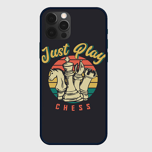 Чехол iPhone 12 Pro Just Play Шахматы / 3D-Черный – фото 1
