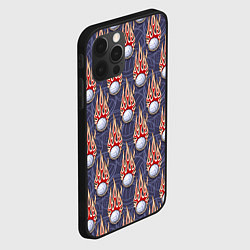 Чехол для iPhone 12 Pro Волейбольные мячи в огне, цвет: 3D-черный — фото 2