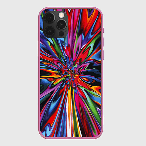Чехол iPhone 12 Pro Color pattern Impressionism / 3D-Малиновый – фото 1