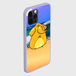 Чехол для iPhone 12 Pro Желтый слон, цвет: 3D-светло-сиреневый — фото 2