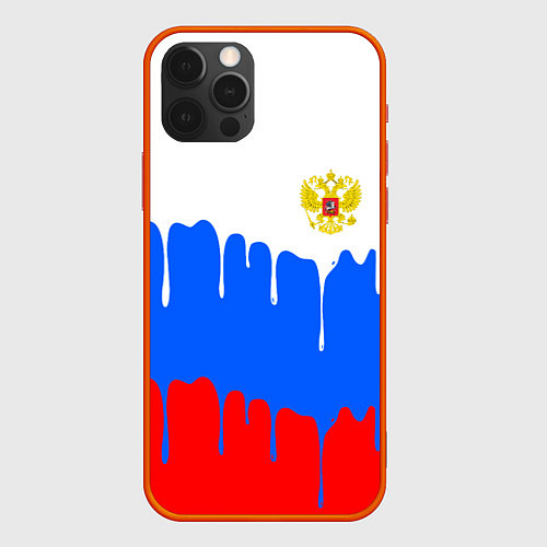 Чехол iPhone 12 Pro Флаг герб russia / 3D-Красный – фото 1