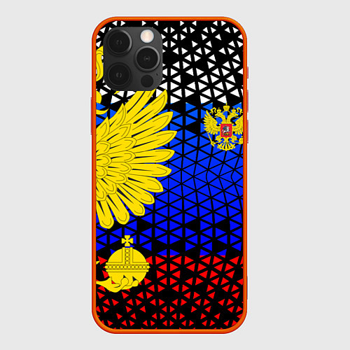 Чехол iPhone 12 Pro Герб флаг россии / 3D-Красный – фото 1