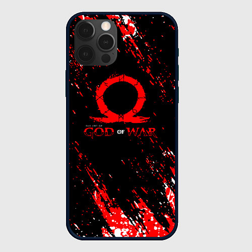 Чехол iPhone 12 Pro God of war брызги / 3D-Черный – фото 1