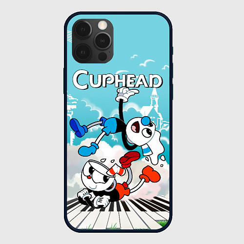 Чехол iPhone 12 Pro Cuphead 2 чашечки / 3D-Черный – фото 1