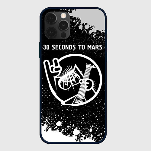 Чехол iPhone 12 Pro 30 Seconds to Mars КОТ Краска / 3D-Черный – фото 1
