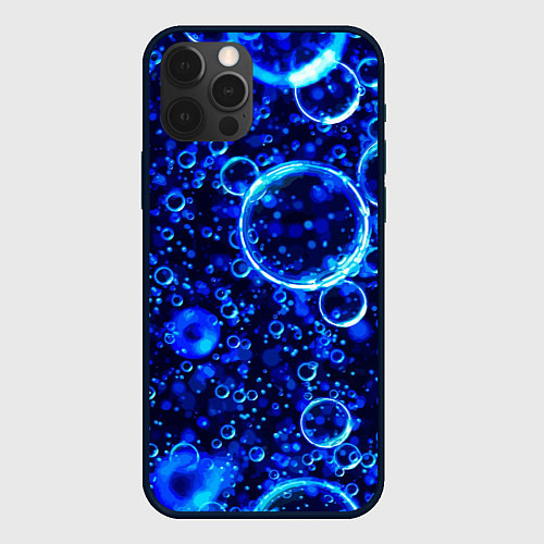 Чехол iPhone 12 Pro Пузыри воздуха в воде Pattern / 3D-Черный – фото 1