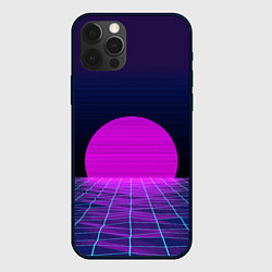 Чехол iPhone 12 Pro Закат розового солнца Vaporwave Психоделика