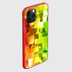 Чехол для iPhone 12 Pro Геометрический паттерн 3D Neon, цвет: 3D-красный — фото 2