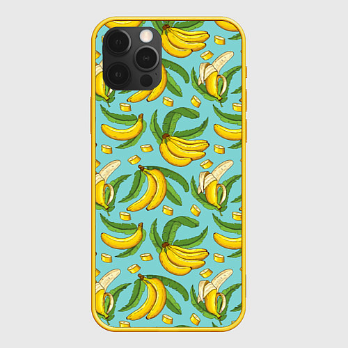 Чехол iPhone 12 Pro Banana pattern Summer Fashion 2022 / 3D-Желтый – фото 1