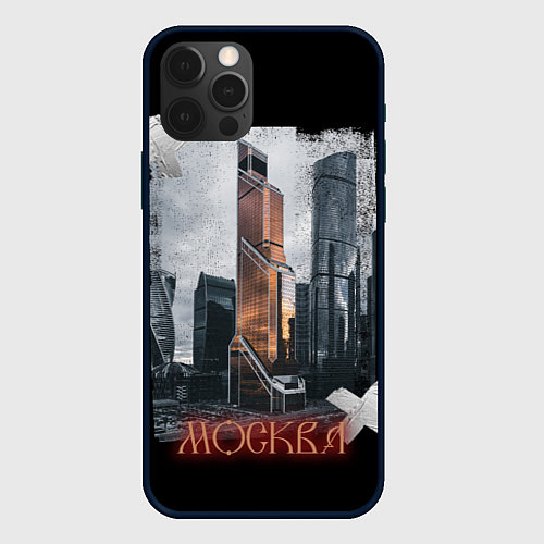 Чехол iPhone 12 Pro Москоу Сити / 3D-Черный – фото 1