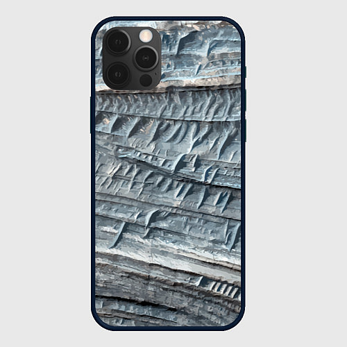 Чехол iPhone 12 Pro Текстура скалы Mountain Stone / 3D-Черный – фото 1