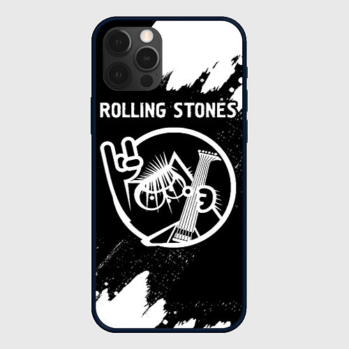 Чехол iPhone 12 Pro Rolling Stones - КОТ - Краска / 3D-Черный – фото 1