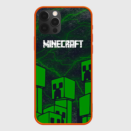 Чехол iPhone 12 Pro Minecraft майнкрафт Зомби / 3D-Красный – фото 1