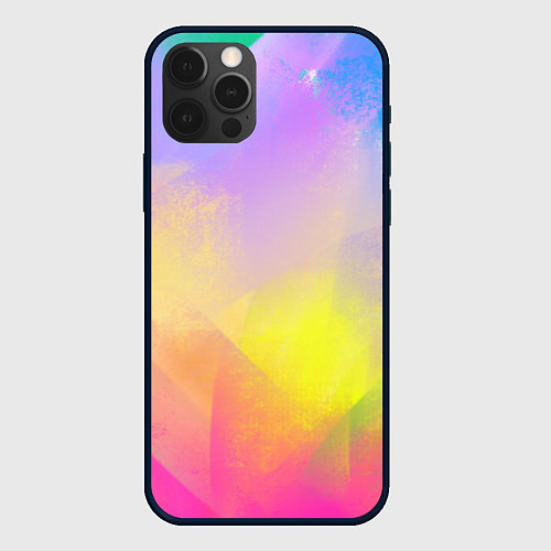 Чехол iPhone 12 Pro Красочный неон / 3D-Черный – фото 1