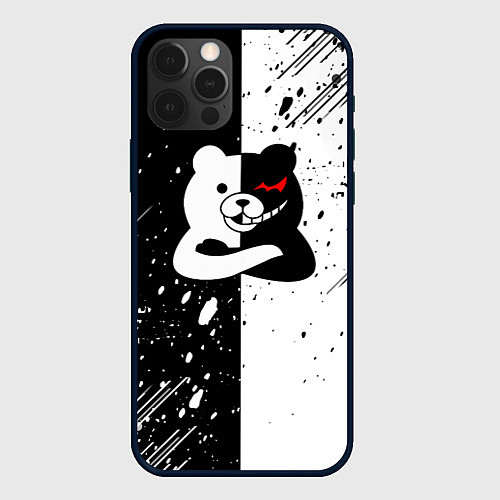 Чехол iPhone 12 Pro Monokuma брызги / 3D-Черный – фото 1