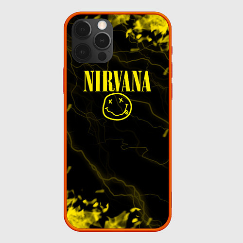Чехол iPhone 12 Pro Nirvana молнии / 3D-Красный – фото 1